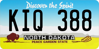 ND license plate KIQ388