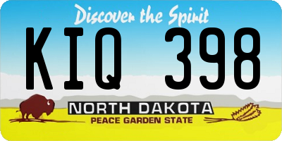 ND license plate KIQ398