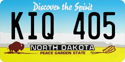 ND license plate KIQ405