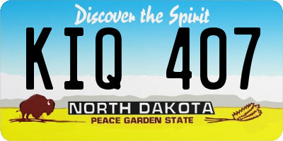 ND license plate KIQ407