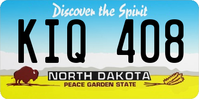 ND license plate KIQ408