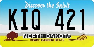 ND license plate KIQ421