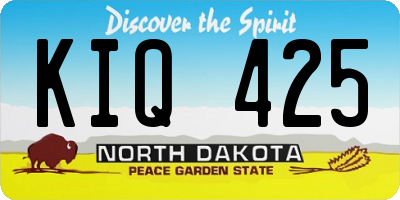 ND license plate KIQ425