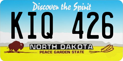 ND license plate KIQ426