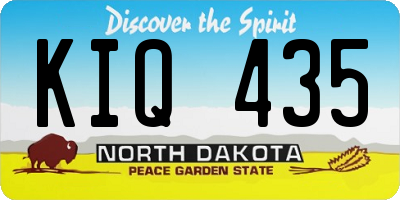 ND license plate KIQ435