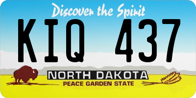 ND license plate KIQ437