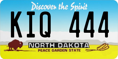 ND license plate KIQ444