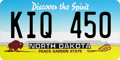 ND license plate KIQ450