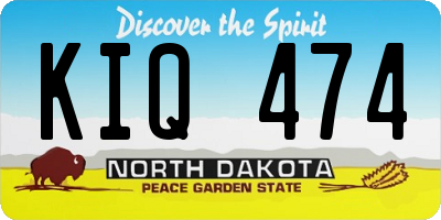 ND license plate KIQ474