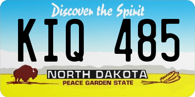 ND license plate KIQ485