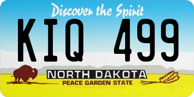 ND license plate KIQ499