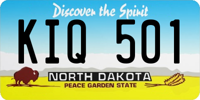 ND license plate KIQ501