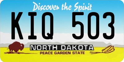 ND license plate KIQ503