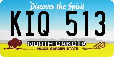 ND license plate KIQ513