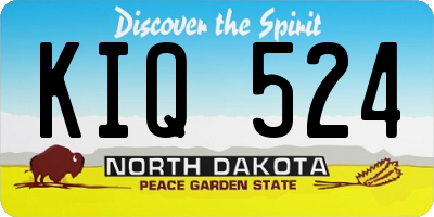ND license plate KIQ524