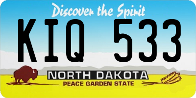 ND license plate KIQ533