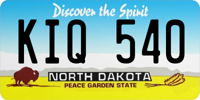 ND license plate KIQ540