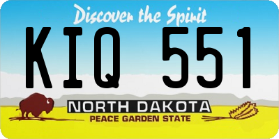 ND license plate KIQ551
