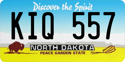 ND license plate KIQ557