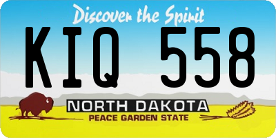 ND license plate KIQ558
