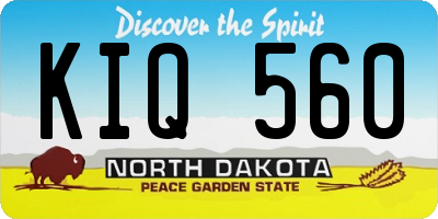 ND license plate KIQ560