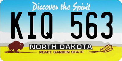 ND license plate KIQ563
