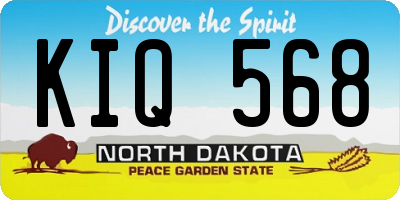 ND license plate KIQ568