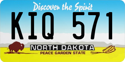 ND license plate KIQ571
