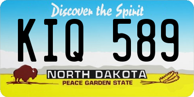 ND license plate KIQ589