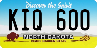 ND license plate KIQ600
