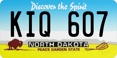 ND license plate KIQ607