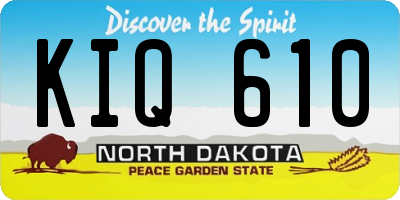 ND license plate KIQ610
