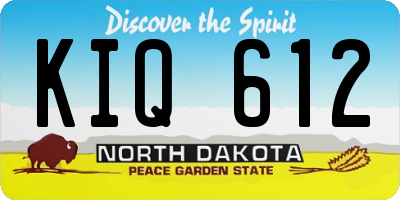 ND license plate KIQ612