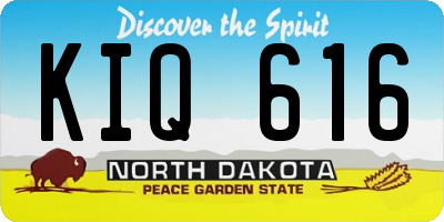 ND license plate KIQ616