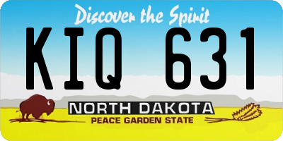 ND license plate KIQ631