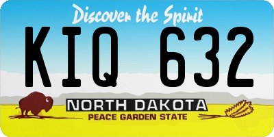 ND license plate KIQ632