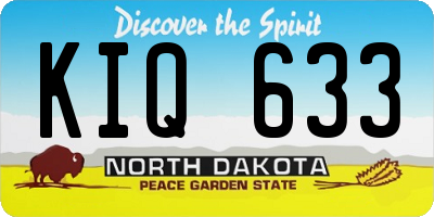 ND license plate KIQ633