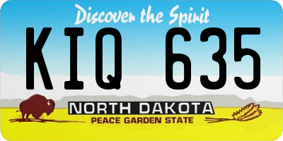 ND license plate KIQ635