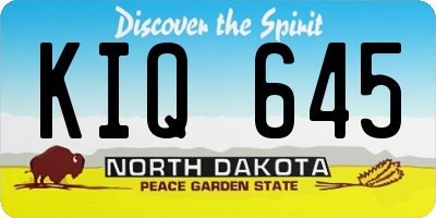 ND license plate KIQ645
