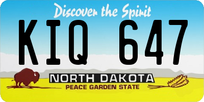 ND license plate KIQ647