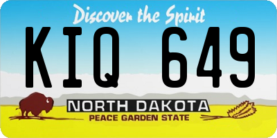 ND license plate KIQ649