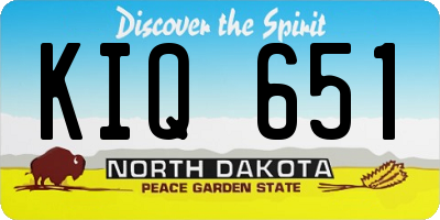 ND license plate KIQ651