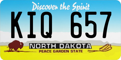 ND license plate KIQ657