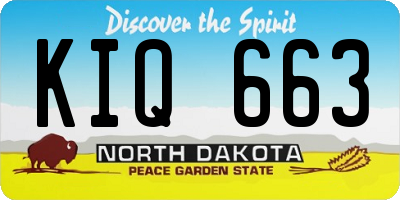 ND license plate KIQ663
