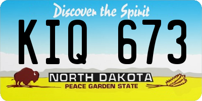 ND license plate KIQ673