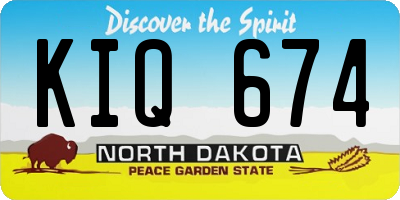 ND license plate KIQ674