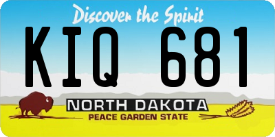 ND license plate KIQ681