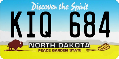 ND license plate KIQ684