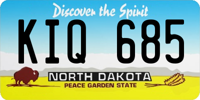 ND license plate KIQ685
