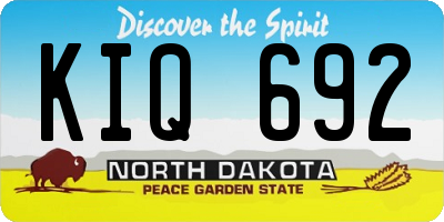 ND license plate KIQ692